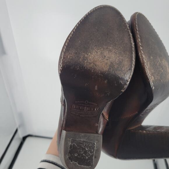 Bed Stu Brown Distressed Heeled Isla Booties 7 - Picture 13 of 14